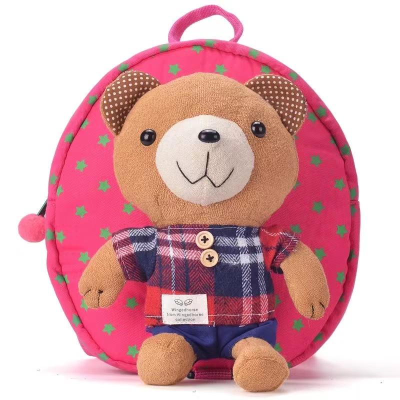 Backpack  for children with a safety leash - pink