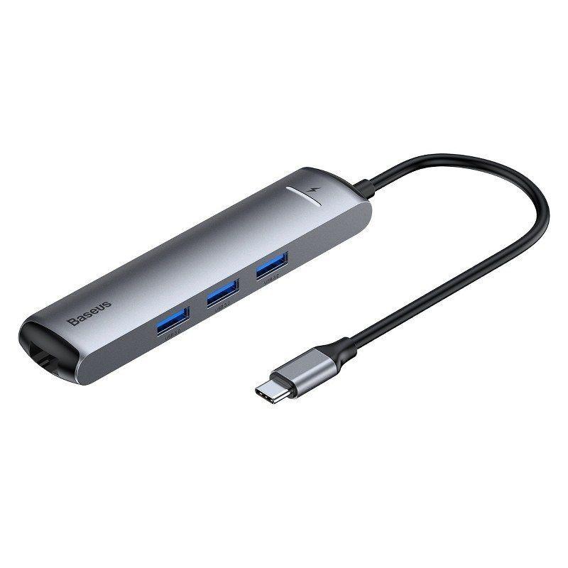 Adapter HUB 6in1 Baseus USB-C in 3x USB 3.0 + HDMI + RJ45 + USB-C PD