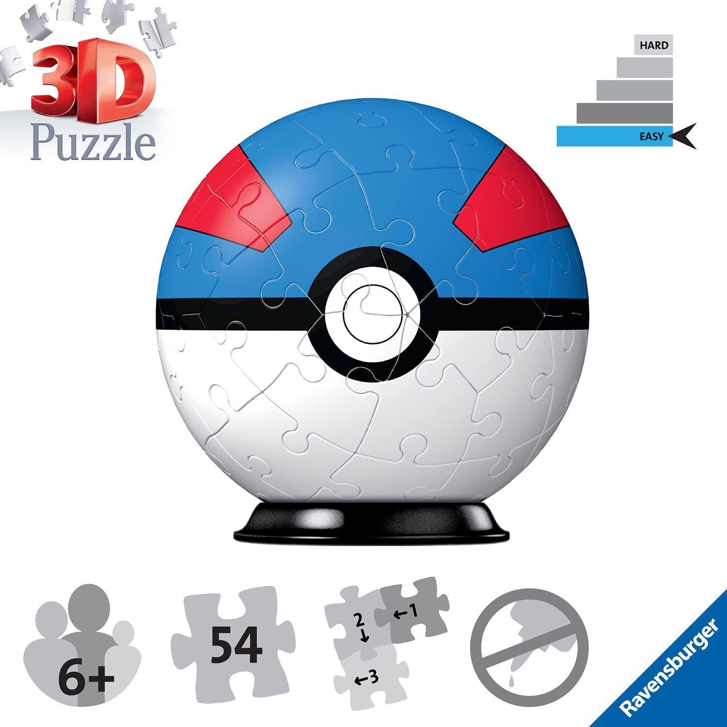 Pokemon niebieska Kula - Puzzle 3D - Ravensburger