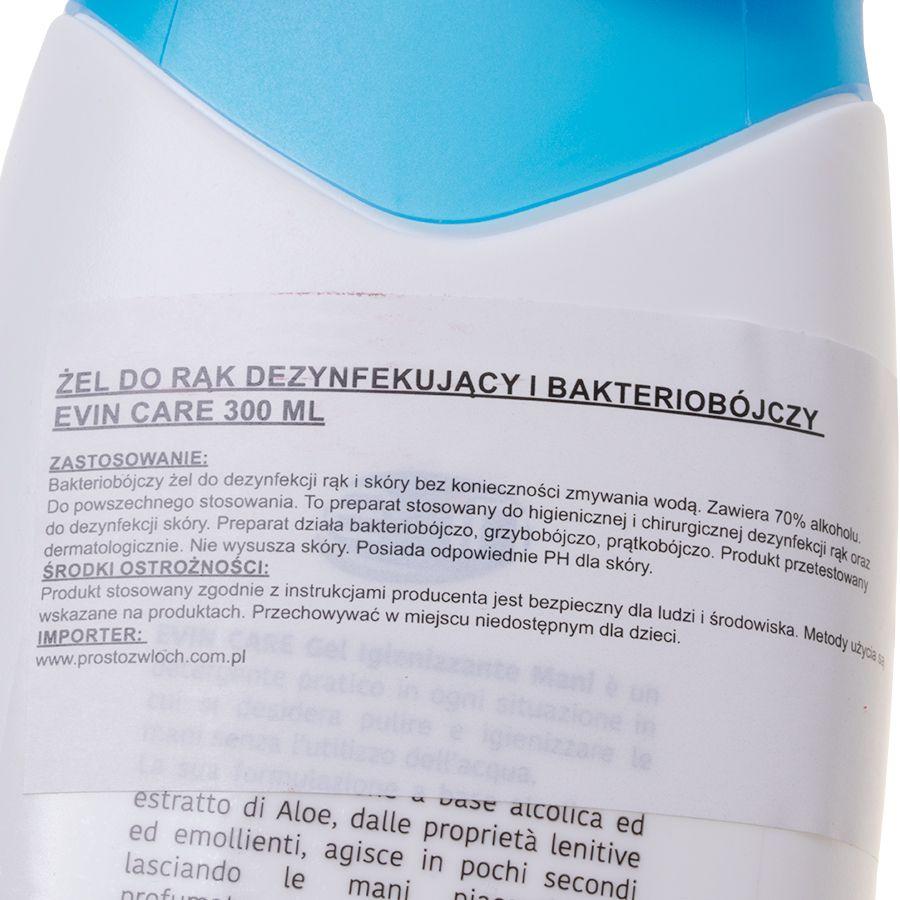Hand gel disinfecting and bactericidal Evin Care 300 ml