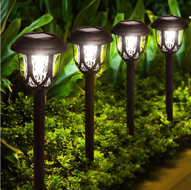 Decorative LED solar lamp for the garden - warm white light - set 10 pcs