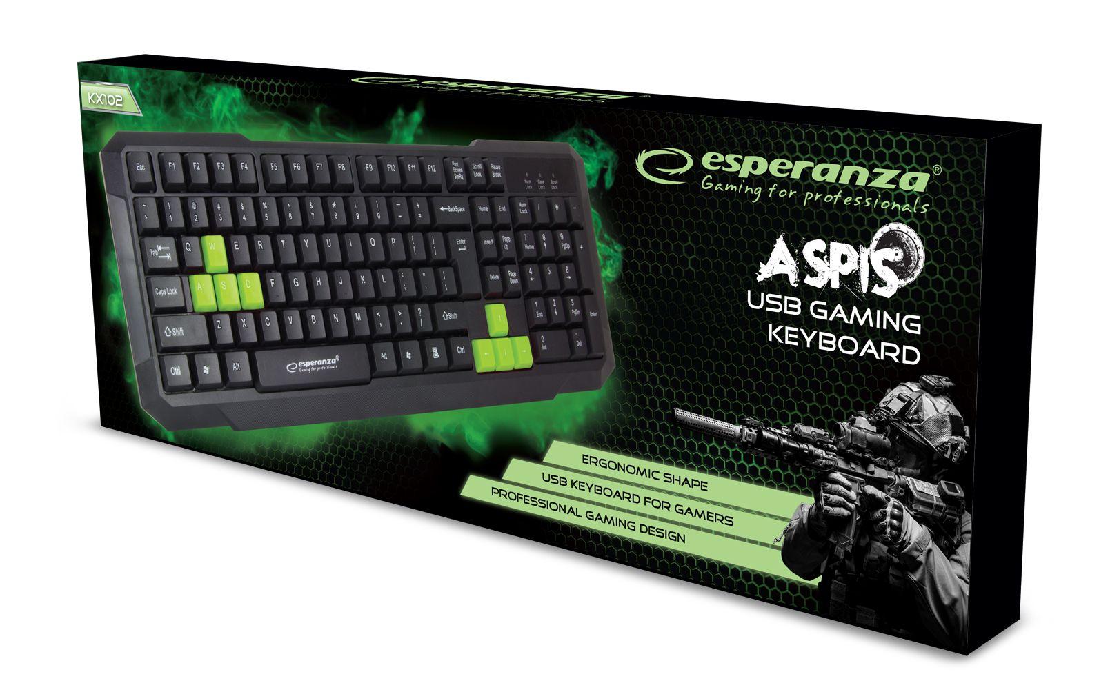 Esperanza EGK102G keyboard USB Black