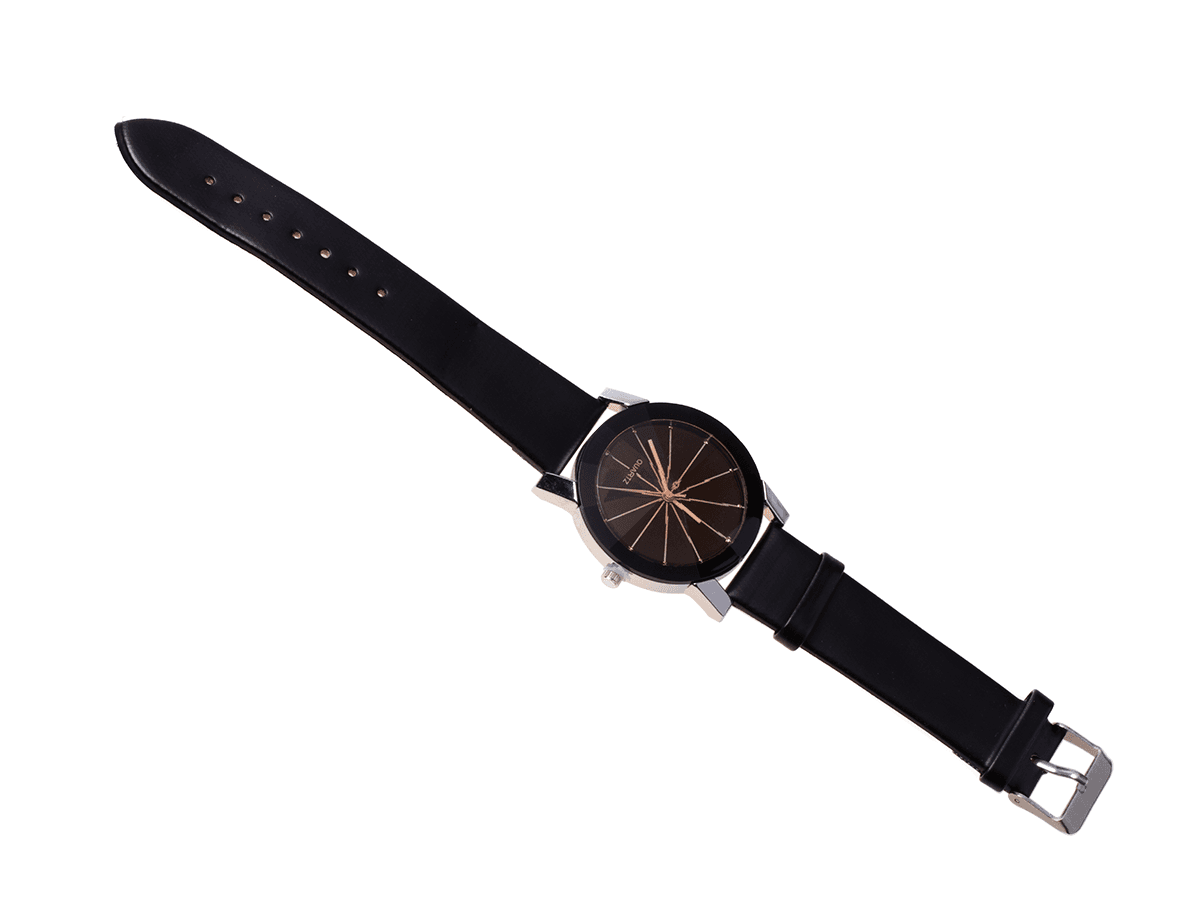 Zegarek męski klasyczny - czarno złoty