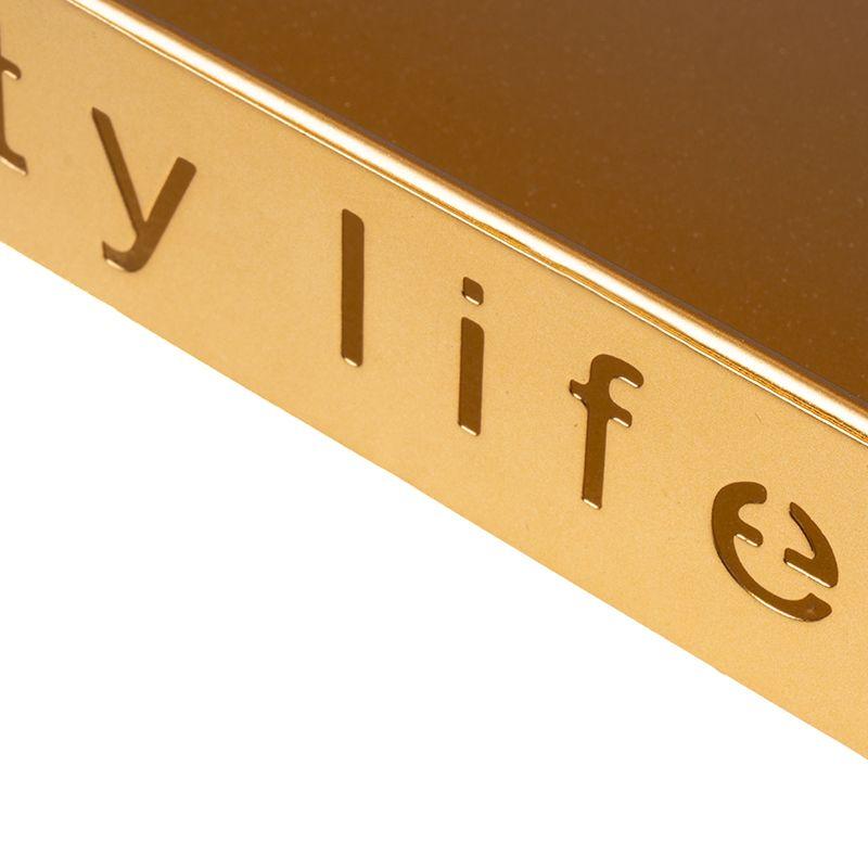 Metalowa, dwupoziomowa półka styl LOFT na kosmetyki BEAUTY LIFE – złota