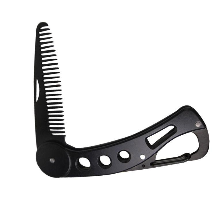 Folding beard comb - black