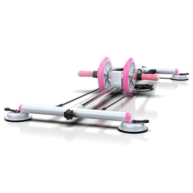 Roller z podstawą do ćwiczeń mięśni brzucha - różowy