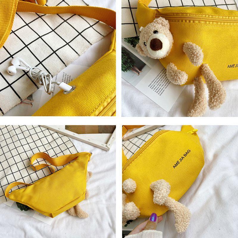 Kidney / sachet with a teddy bear - yellow