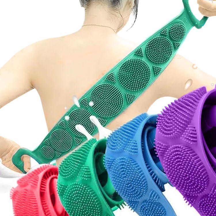 Silicone massager for washing the back, legs, feet - green