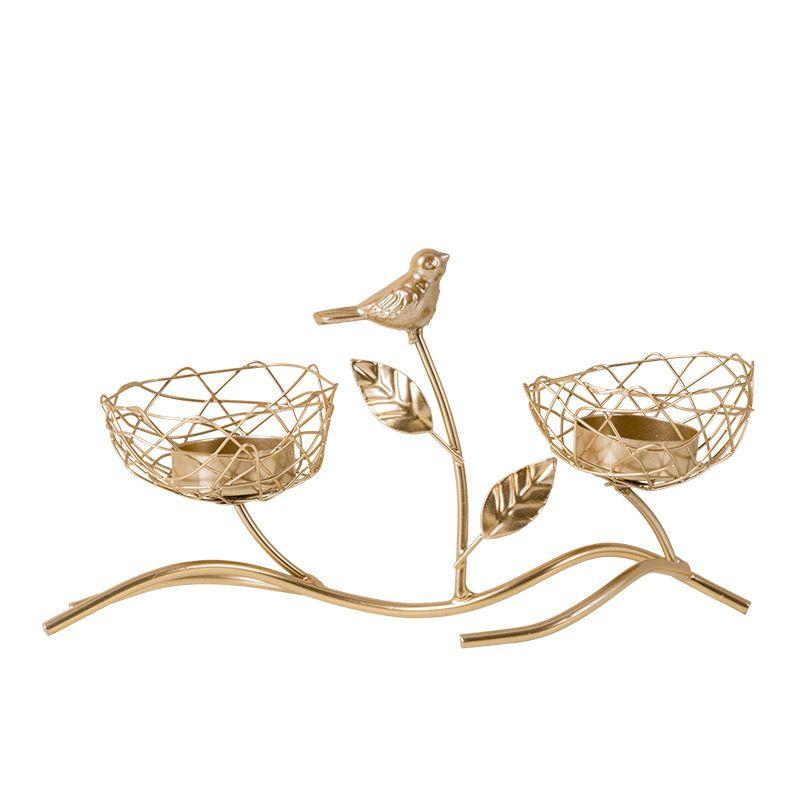  Golden decorative candlestick - two baskets, pattern II