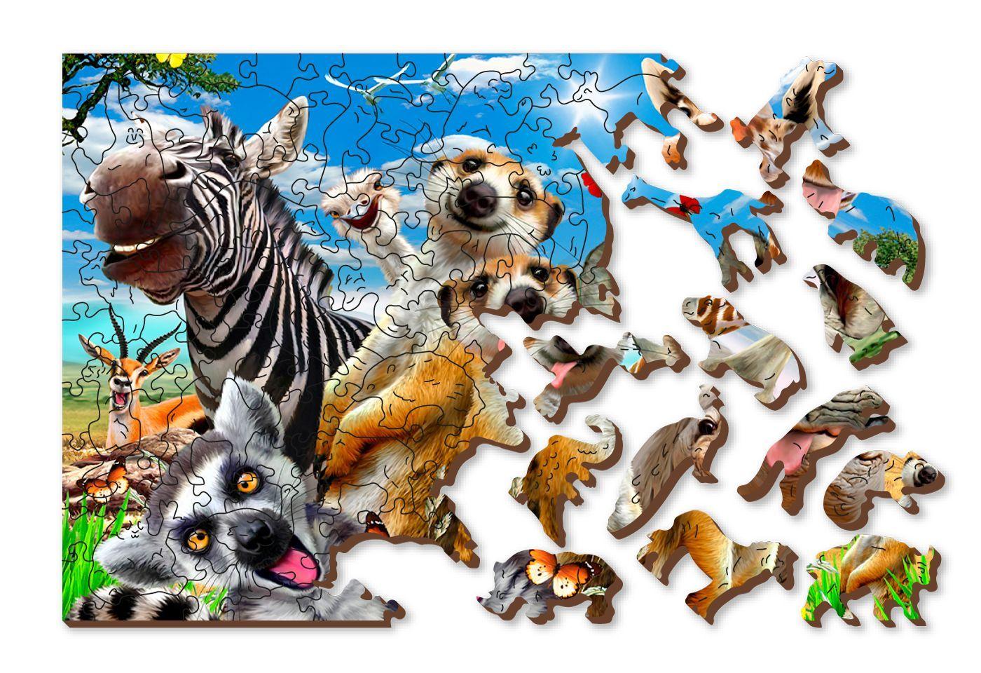 Wooden Puzzle with Figurines - Welcome to Africa M 150 pieces