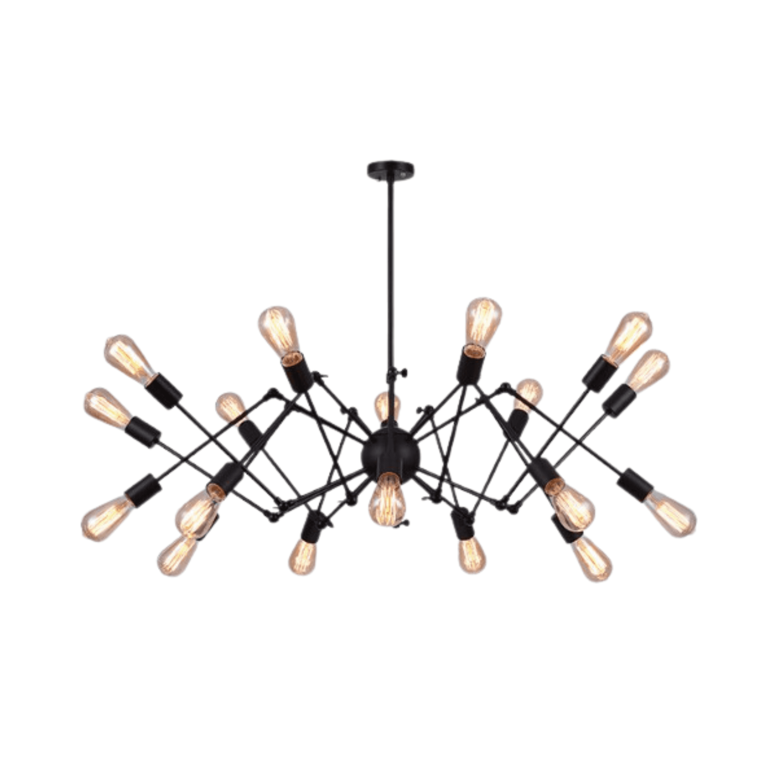 Modern ceiling lamp / Reto spider chandelier - black, 18-armed