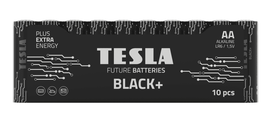 Alkaline battery TESLA BLACK+ LR6 F10 1.5V 10 PCS.