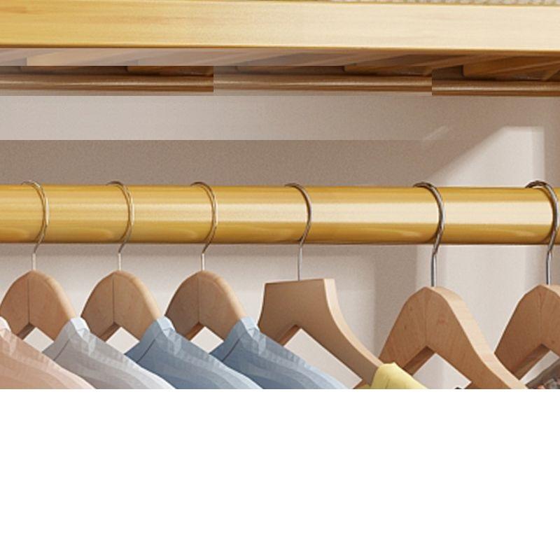 Double bamboo clothes rack with 5 shelves - length 160 cm.