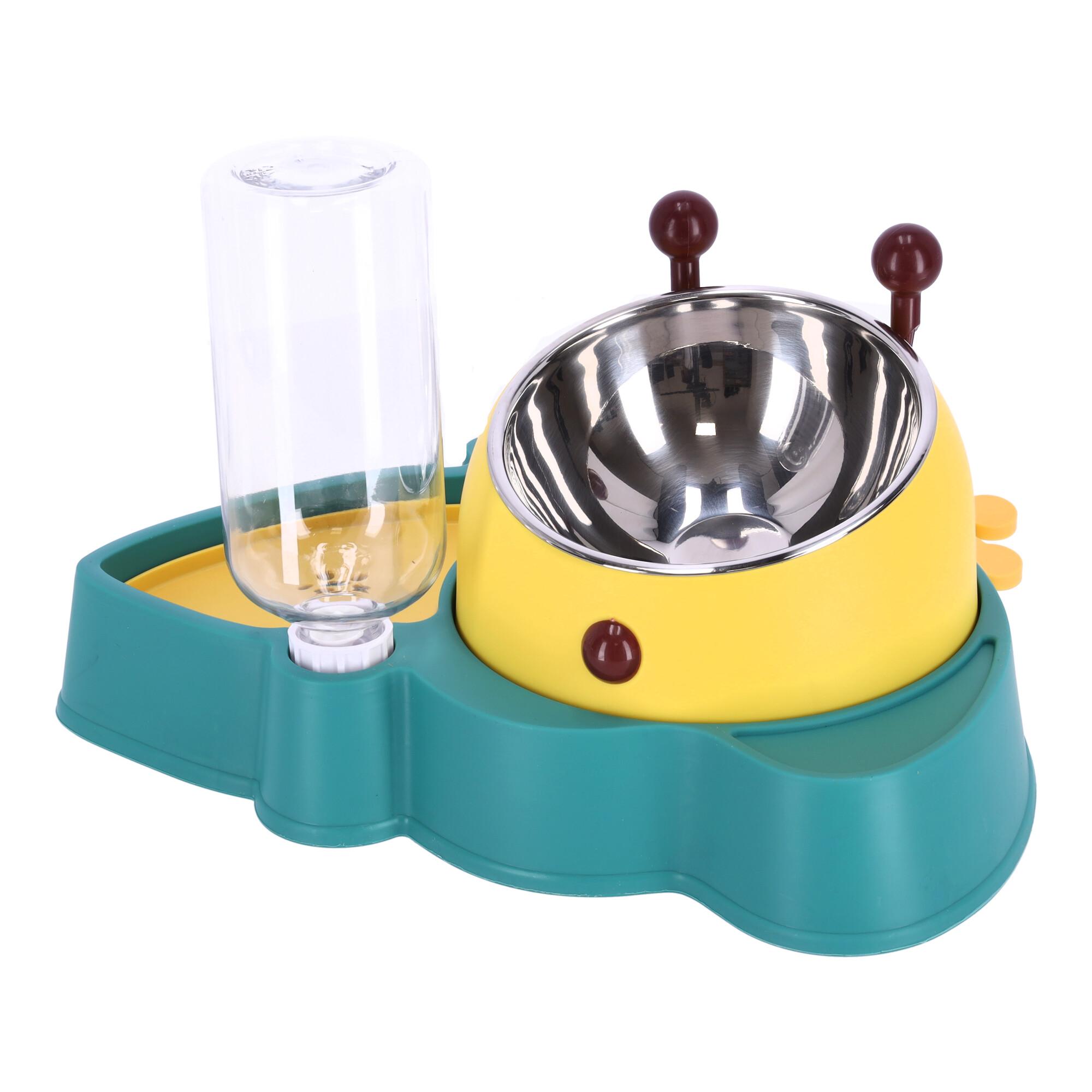 Miska z automatycznym dozownikiem wody dla psa i kota 2w1 - zielona