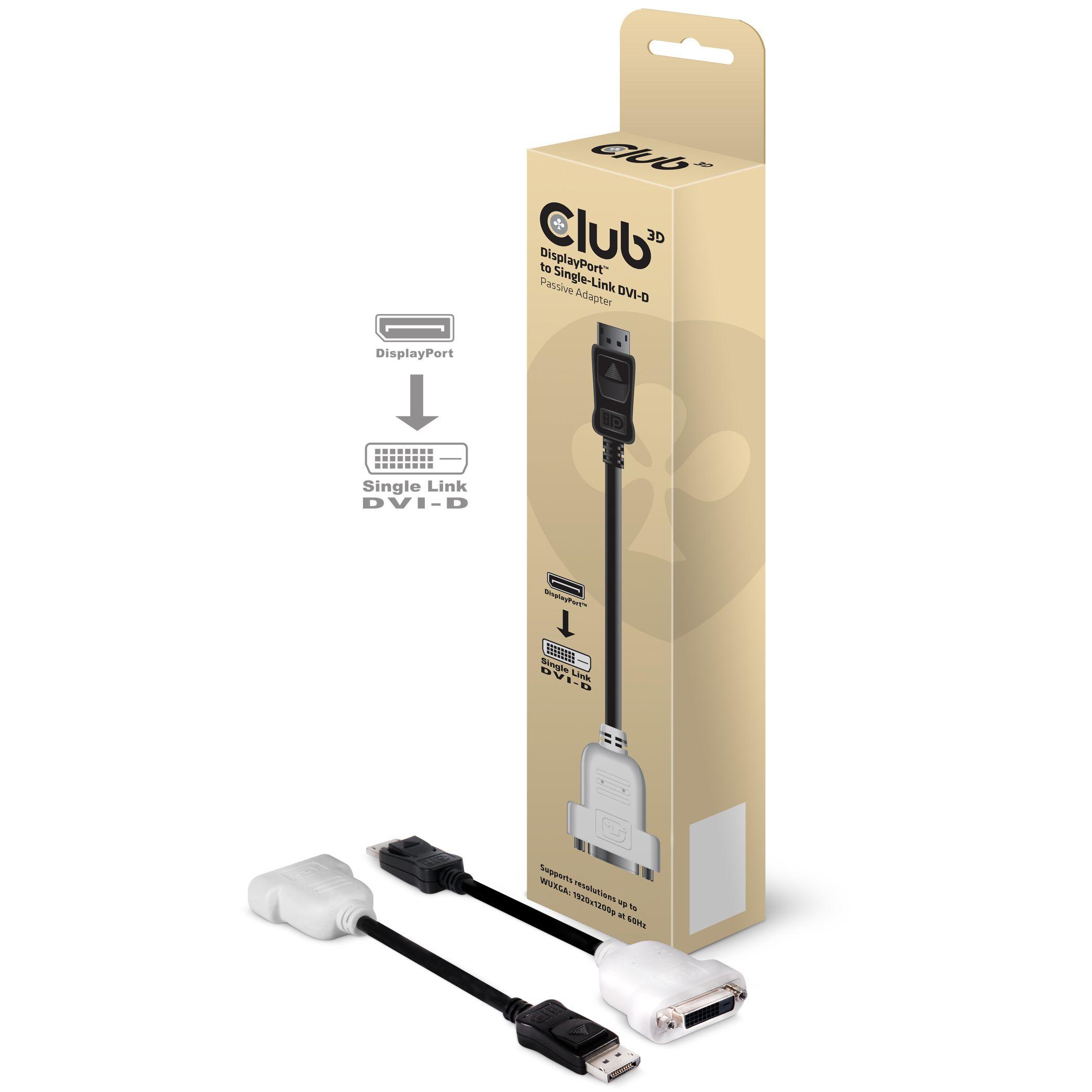 CLUB3D DisplayPort to DVI-D Single Link Adapter Cable