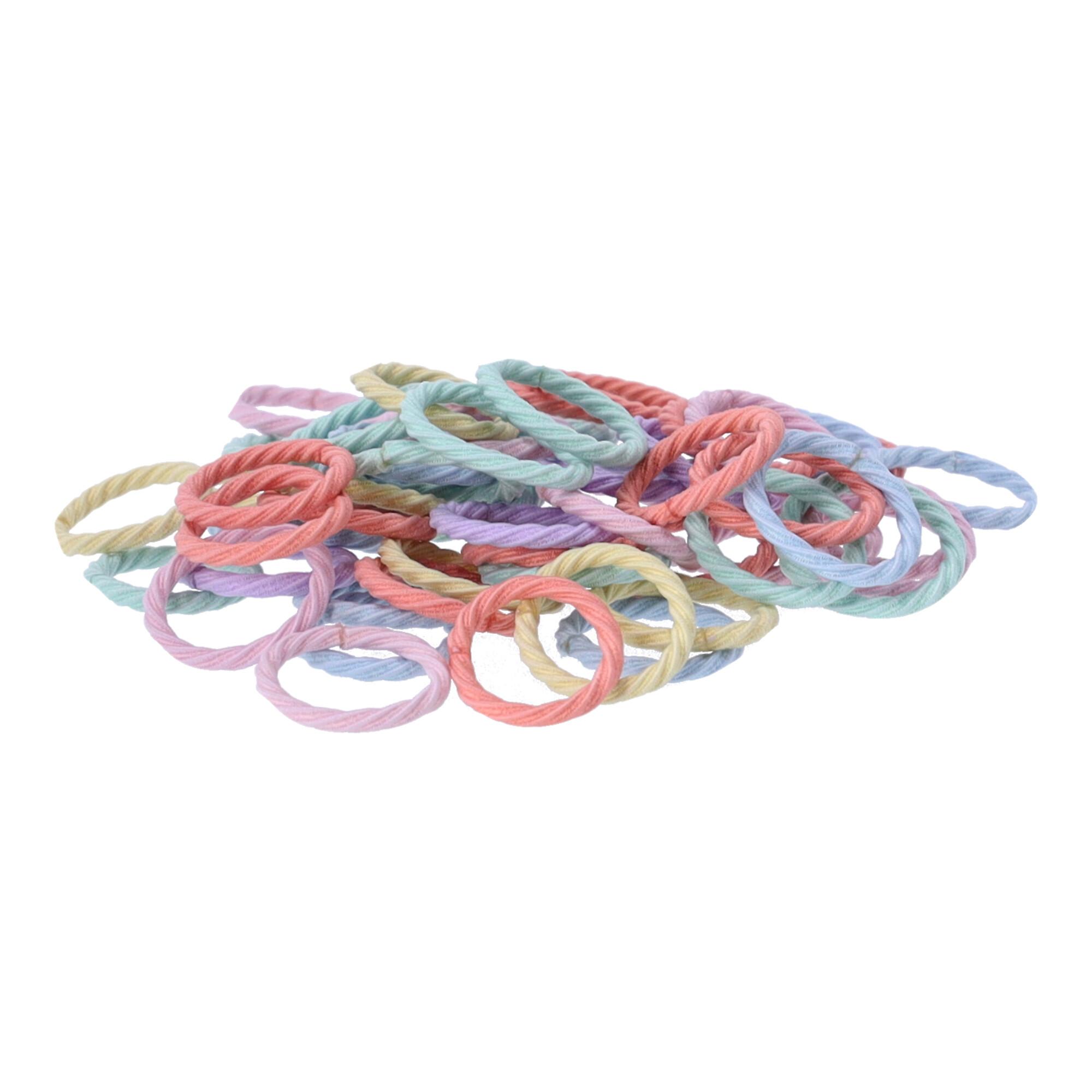 Set of elastic hair elastics 300 pcs. - pastel type II, mix colors