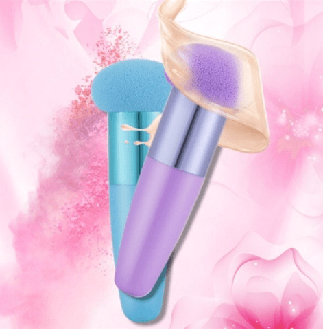 Sponge, mushroom-shaped makeup blender - blue