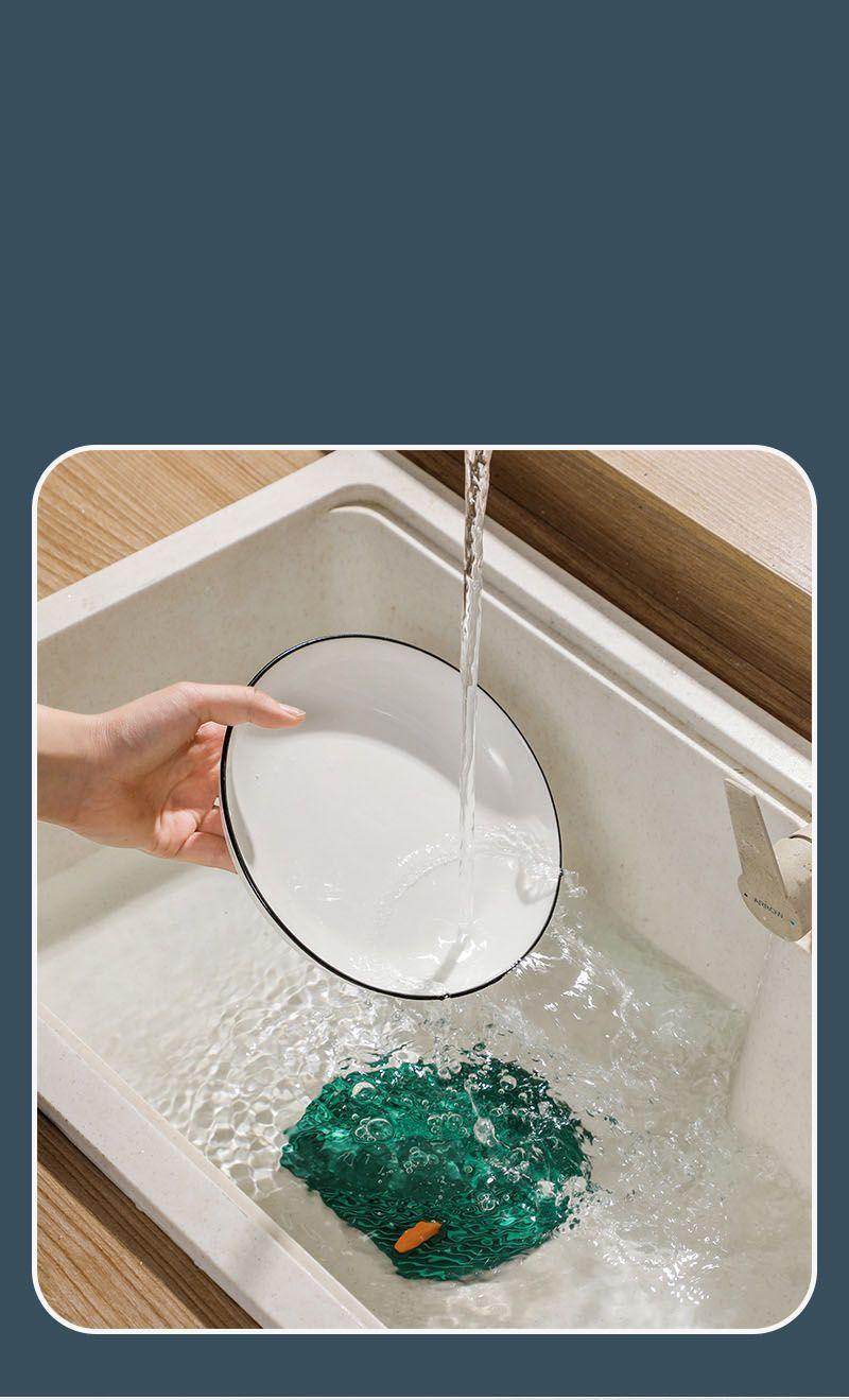 Silicone plug for the bathtub, drain plug for the shower, sink - green
