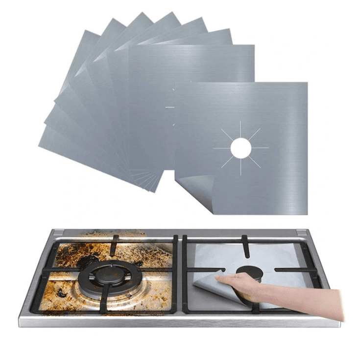 Teflon mat for a gas stove - silver