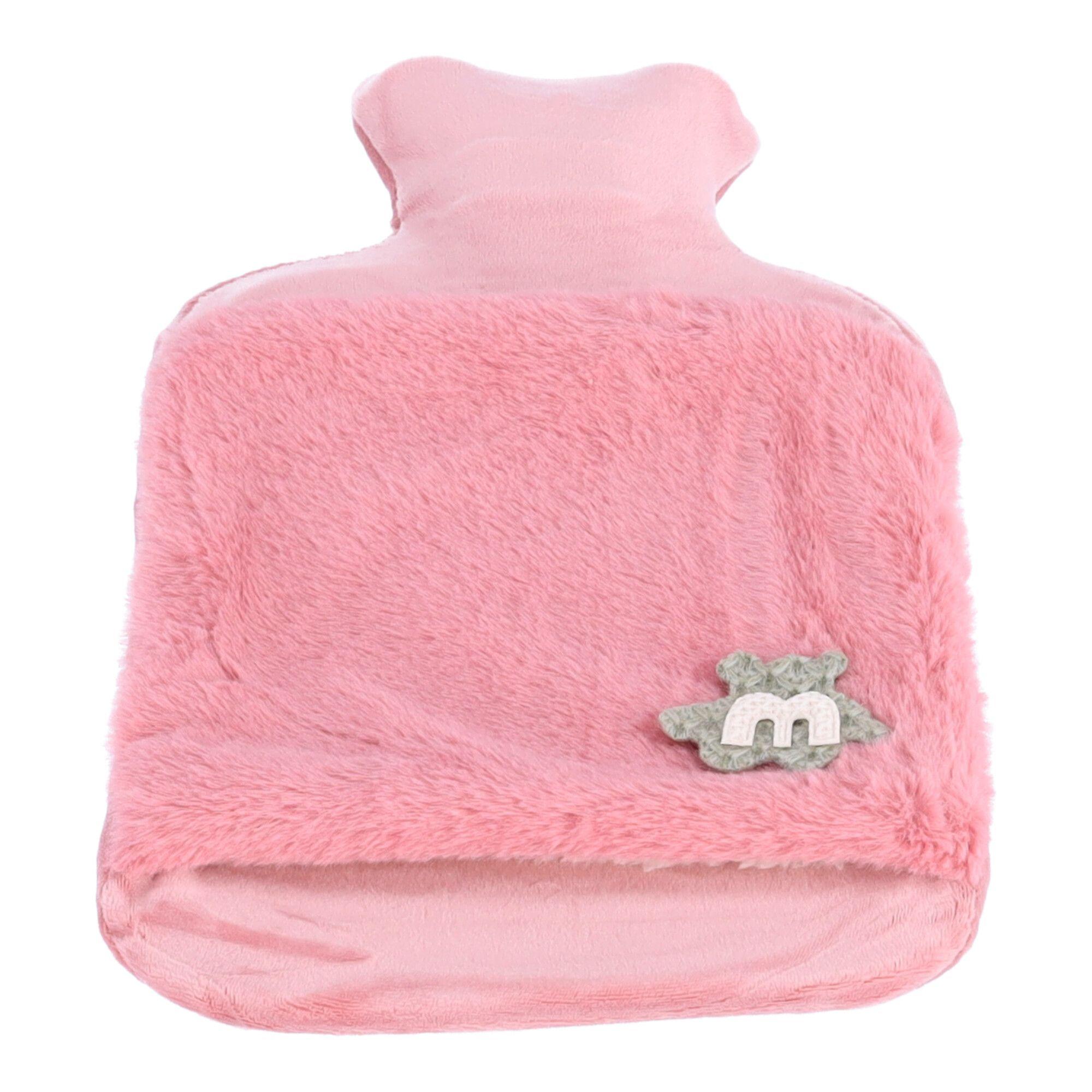 Plush hot water bottle, hot water bottle in a sweater 2L - pink, with a teddy
