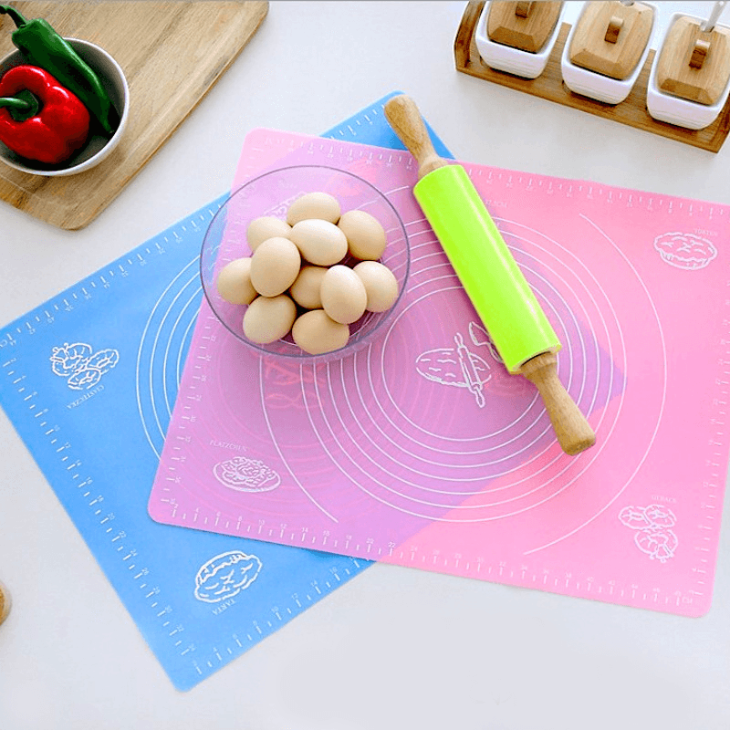 Silicone table, graduated mat - pink, 29x26 cm 