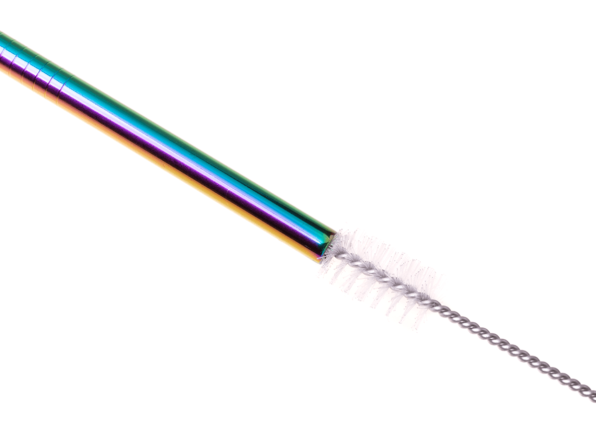 Straws Reusable metal eco pipes 4pcs - violet green