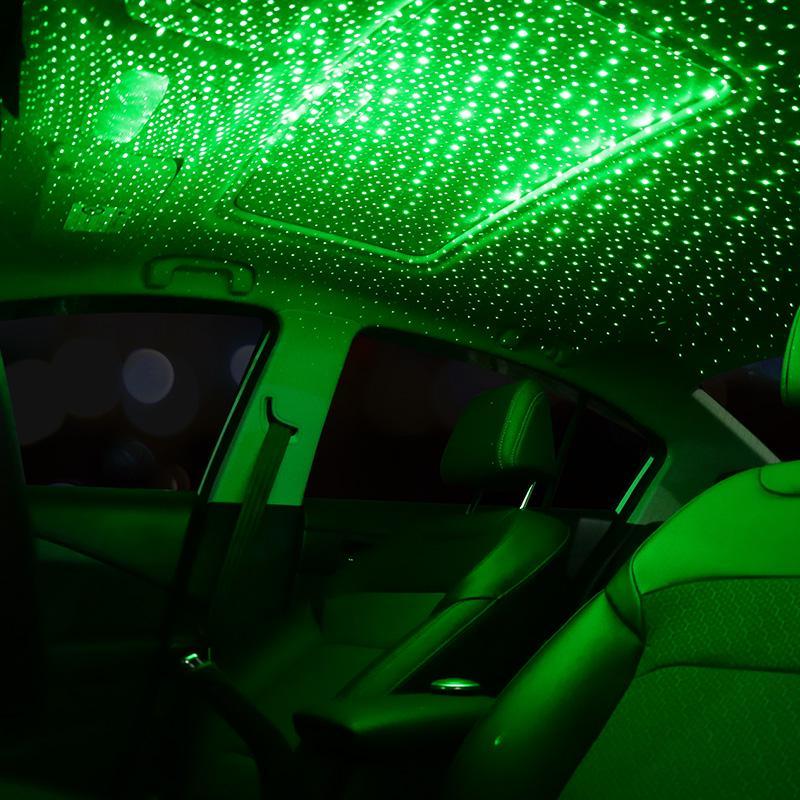 Projector USB for car and interior - star effect, green