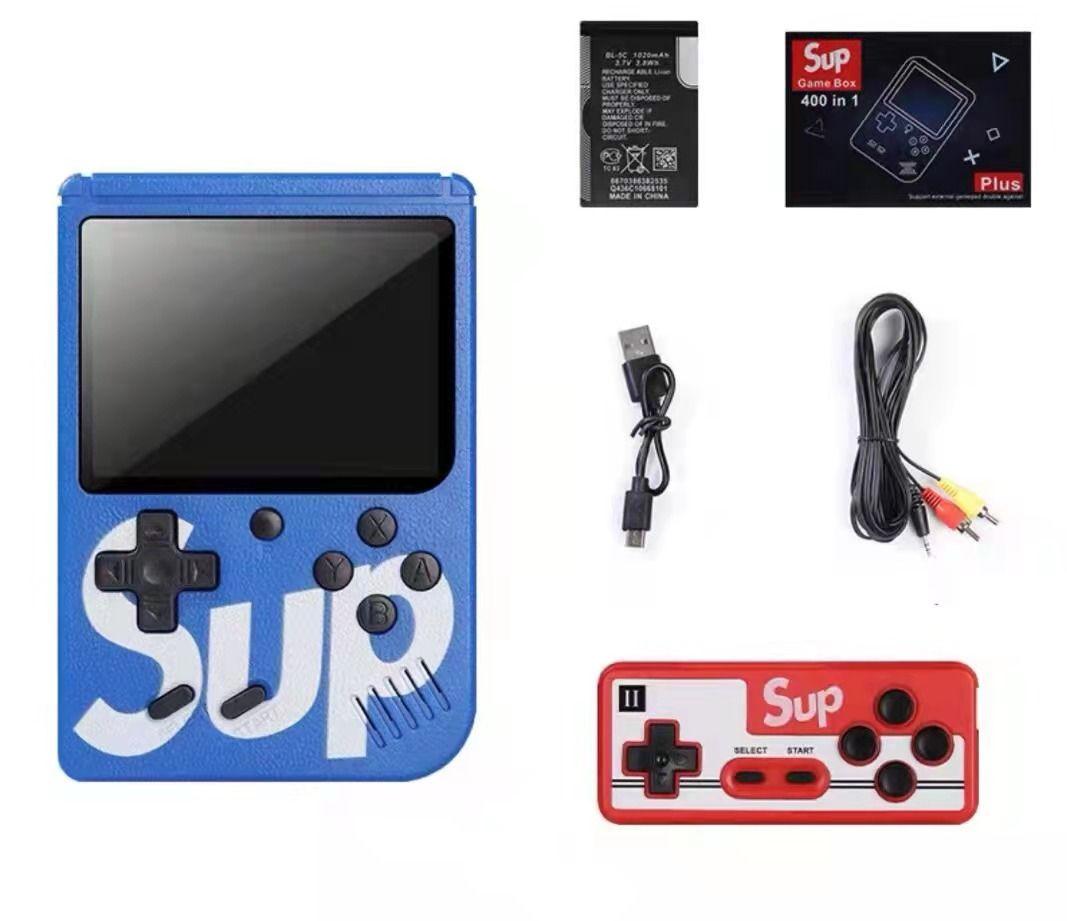Mini handheld console SUP 400 games - blue (for dwo players)