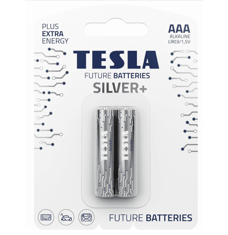 Alkaline battery TESLA SILVER+ LR03 B2 1.5V 2 PCS