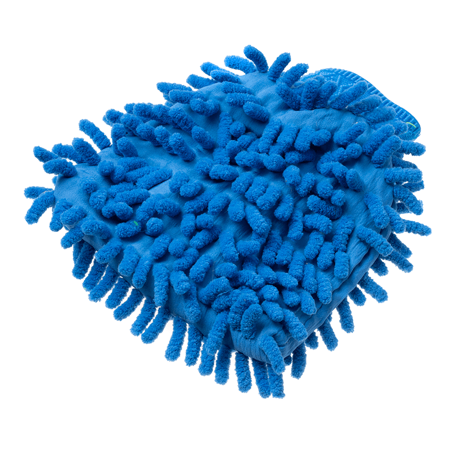 Rękawica z mikrofibry do mycia samochodu - niebieska