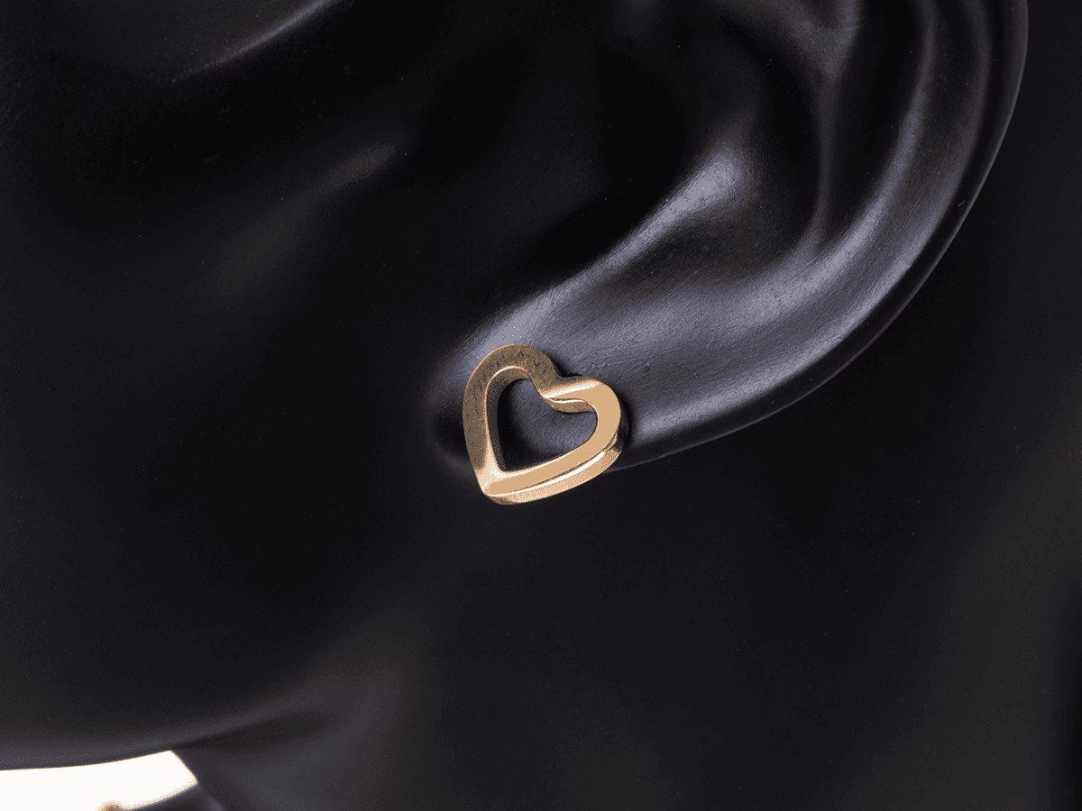 Komplet naszyjnik z kolczykami Xuping Serduszko - złoty