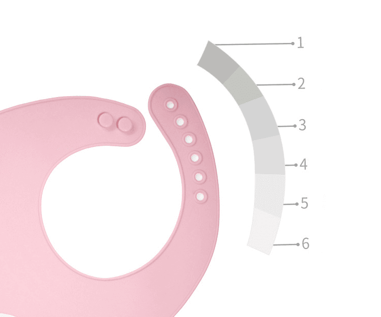 Silicone bib with a pocket for children - mint, smile face