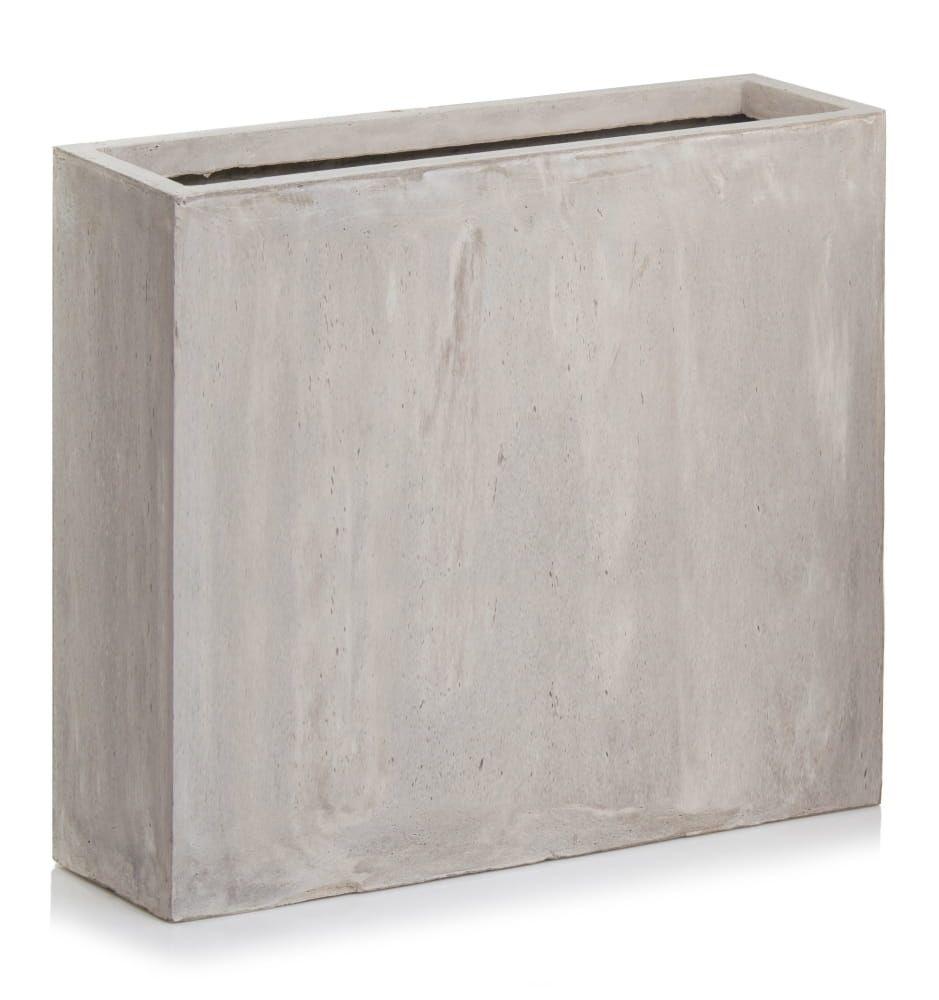 High geometric flower pot from the Ecolite collection, sand, 60 x 23 cm