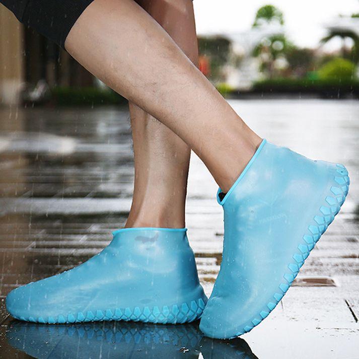 Gumowe wodoodporne ochraniacze na buty rozmiar "35-39" - niebieskie