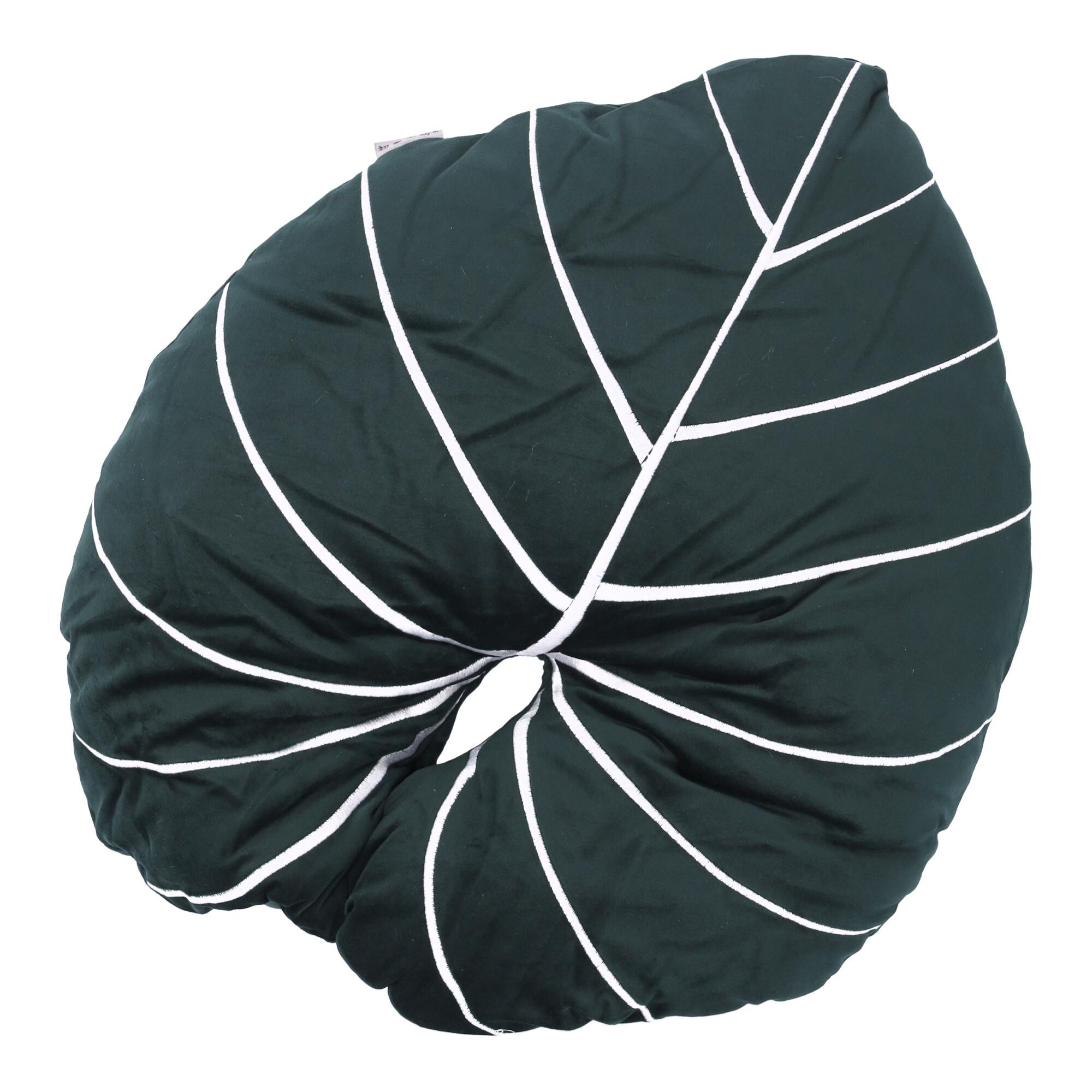Poduszka dekoracyjna pluszowa w kształcie liścia - typ 4