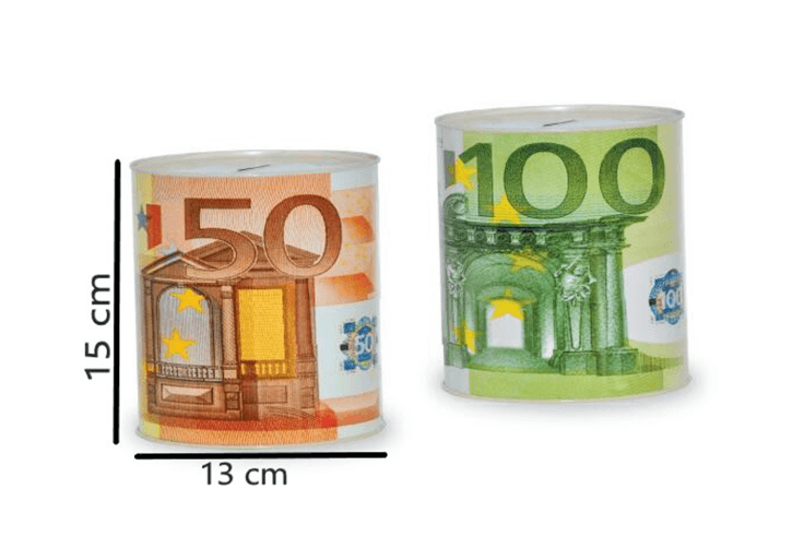 Skarbonka puszka Euro, 15x13 cm