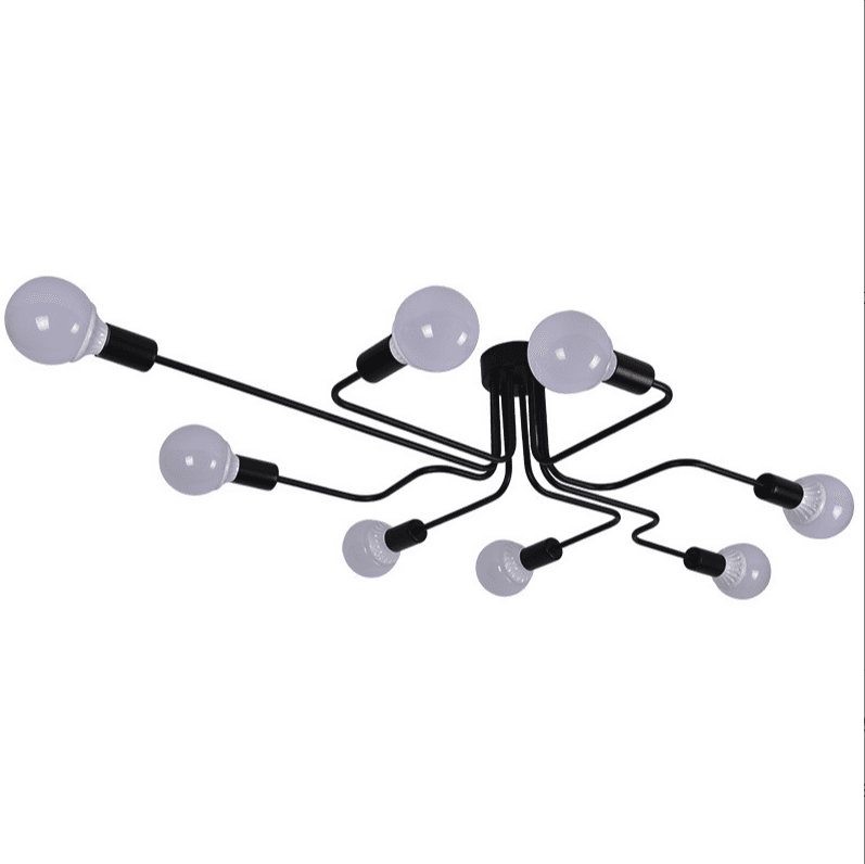 Modern ceiling lamp / Industrial Chandelier - black, 8 arms