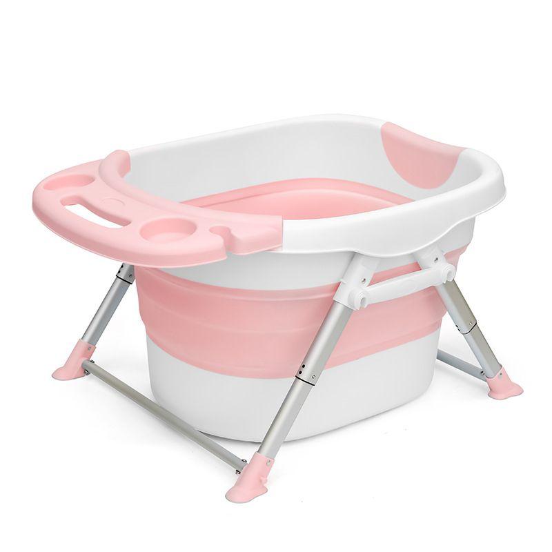 Wanienka składana do kąpieli dla dzieci z poduszką w kolorze różowym - różowa