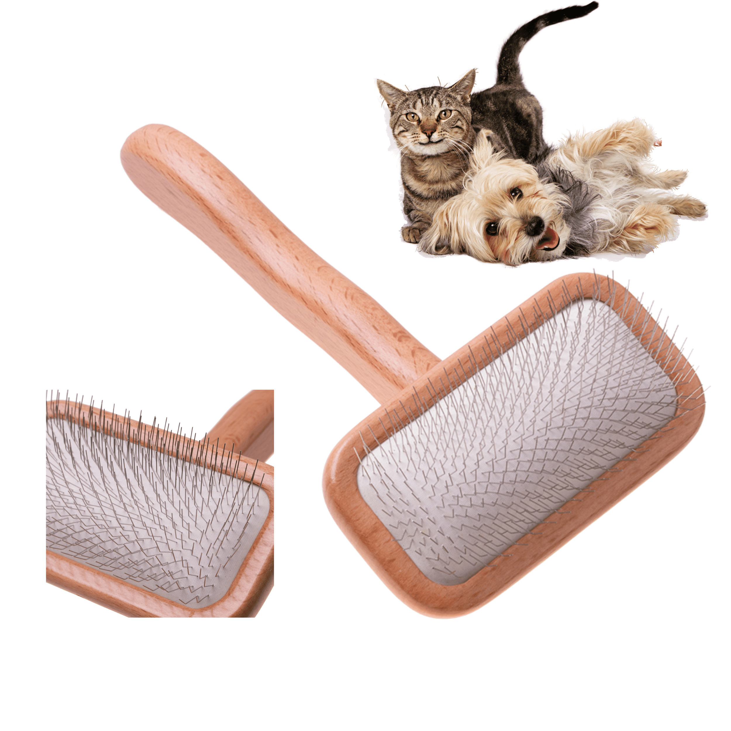 Dense beech comb for dog / cat hair, size S