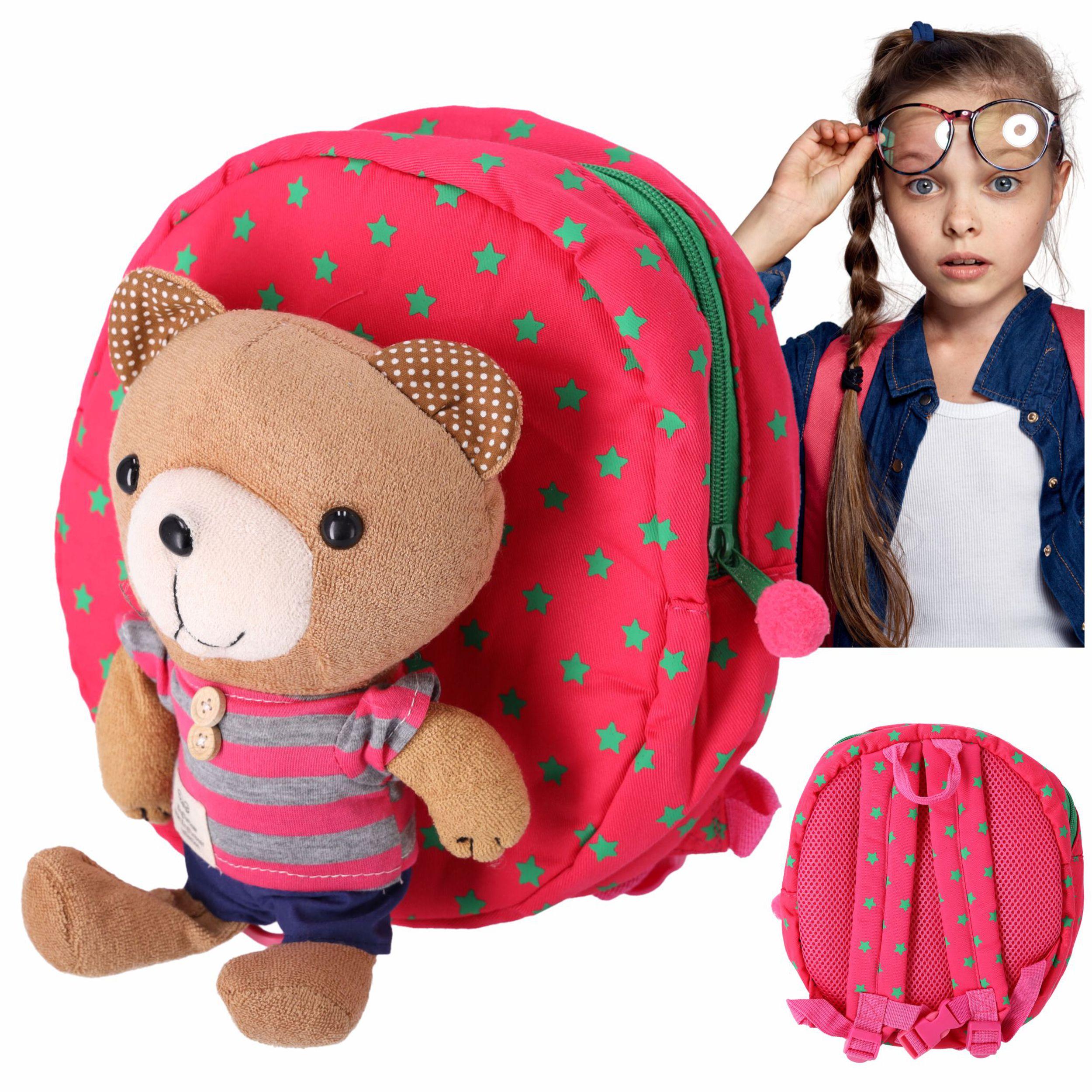 Backpack  for children with a safety leash - pink