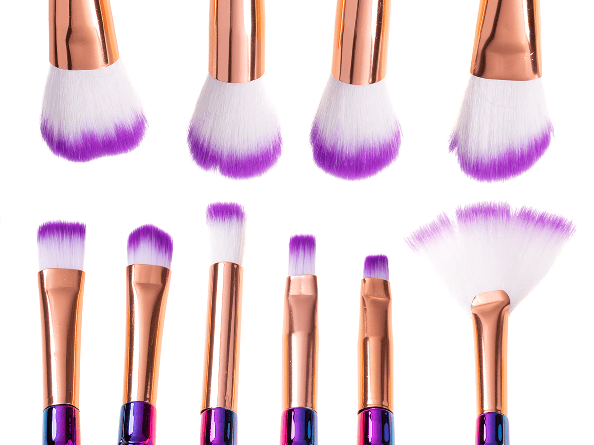 Set of makeup brushes 10 pcs - "mermaids"