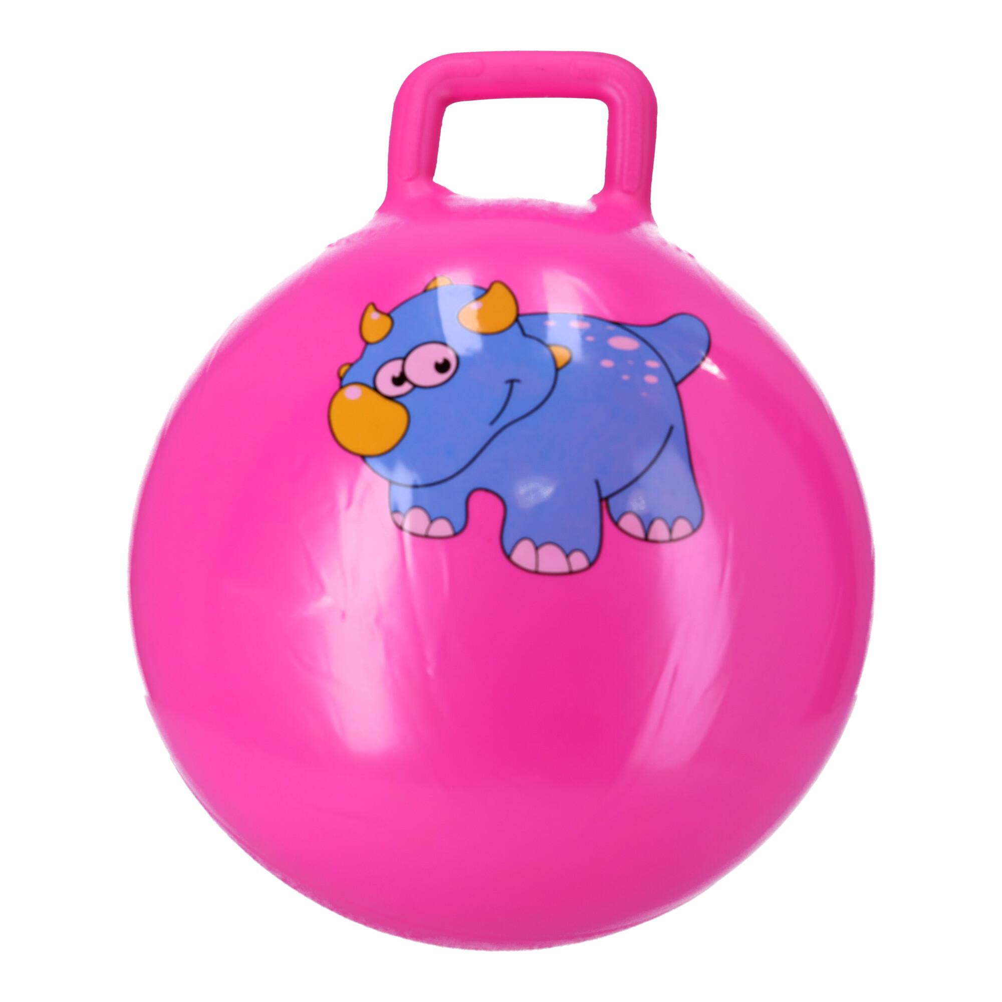 Jumping ball, jumper for children with handles - pink