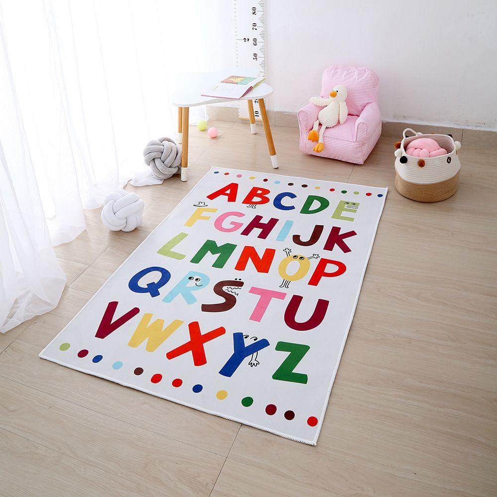Carpet, baby crawling mat, 140 x 80 cm, Alphabet, beige