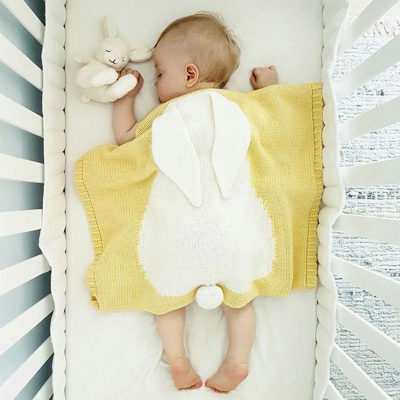 Baby blanket - rabbit, yellow