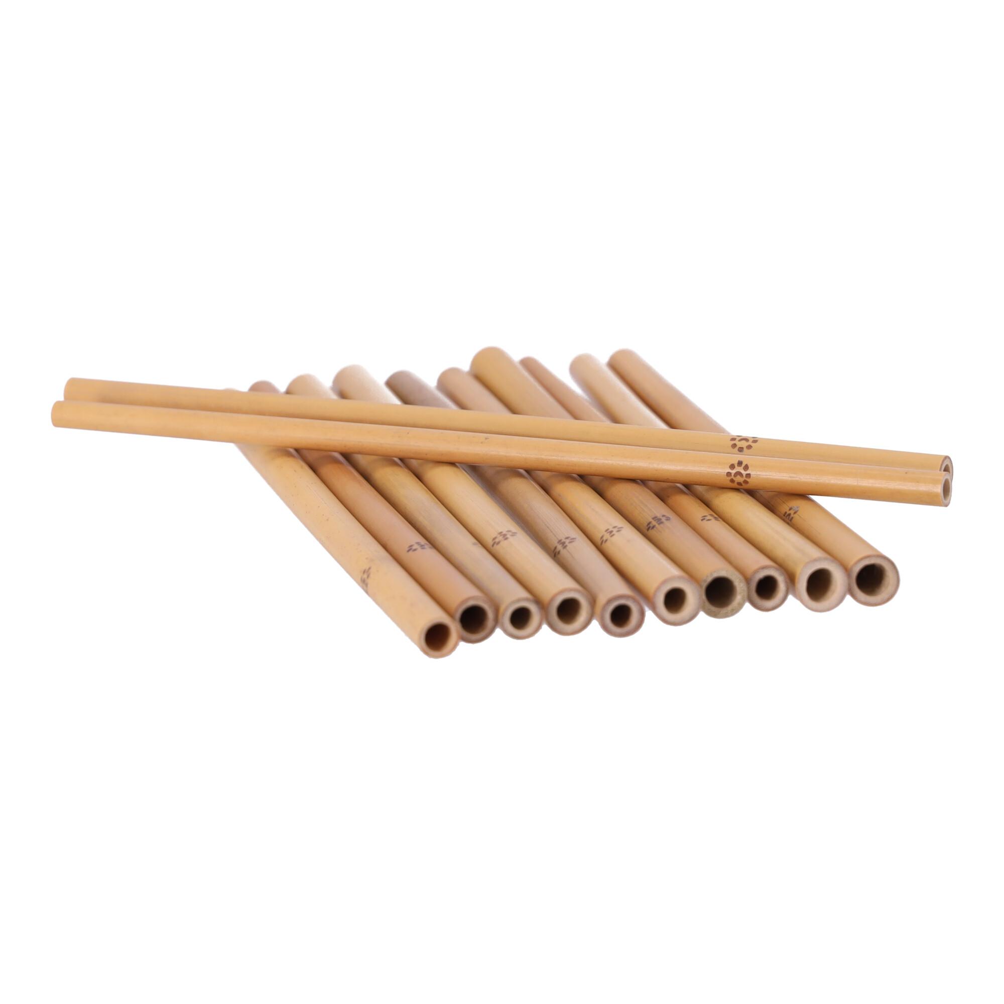 Słomki bambusowe wielorazowe 200x6-9 mm 12szt. + czyścik
