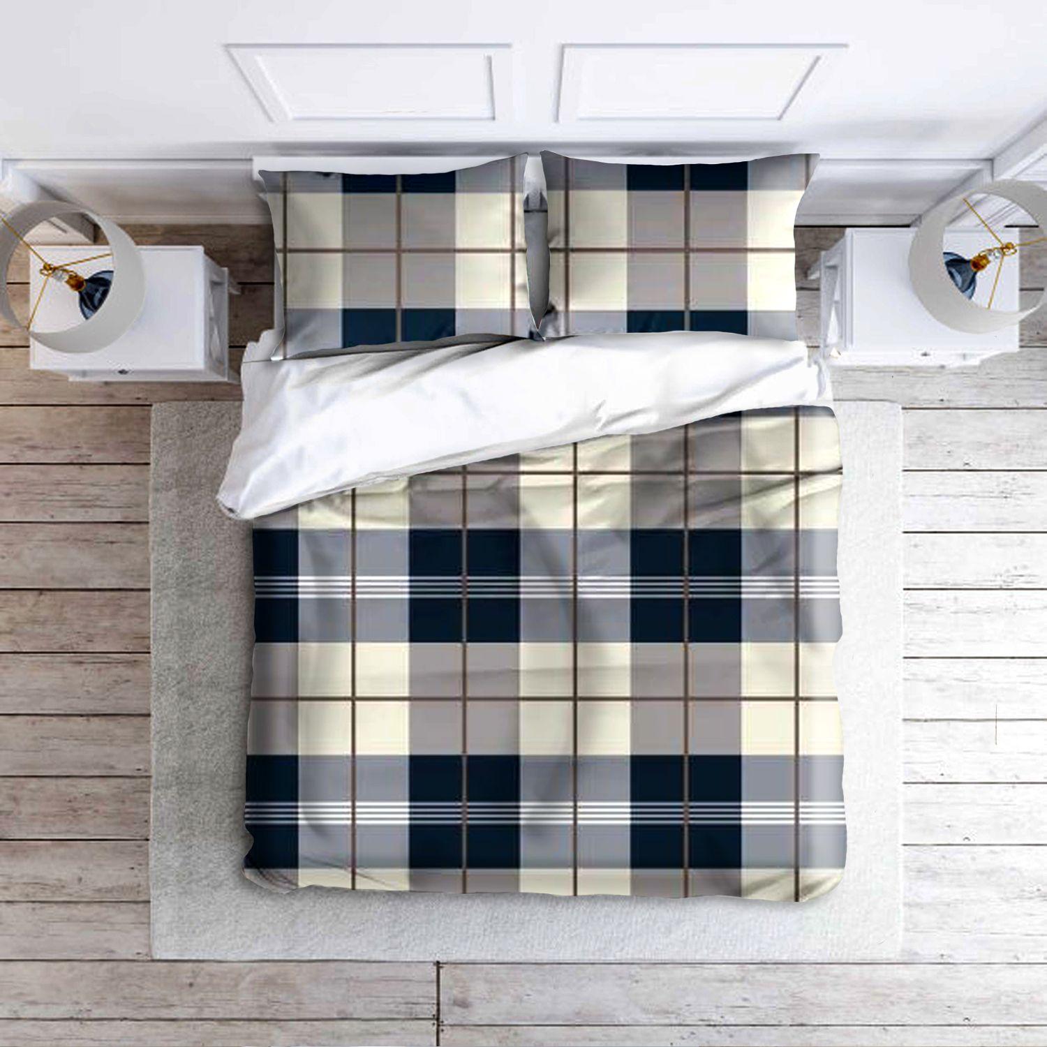 Cotton bed linen set 160x200 cm - grille
