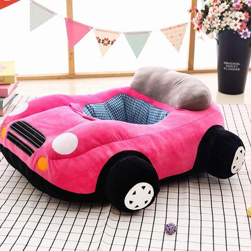 Pluszowe siedzisko dla dzieci Samochód - różowe