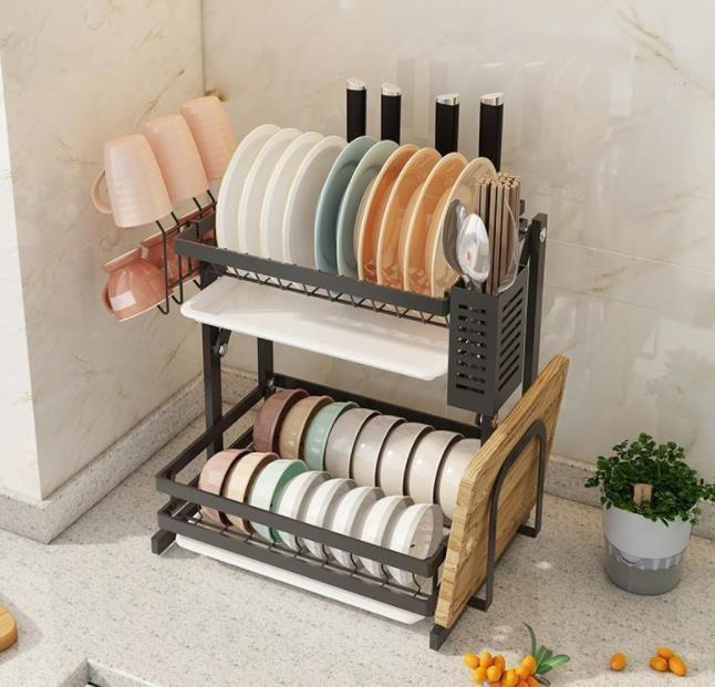 Dish dryer / Dish rack with drainer - two-level
