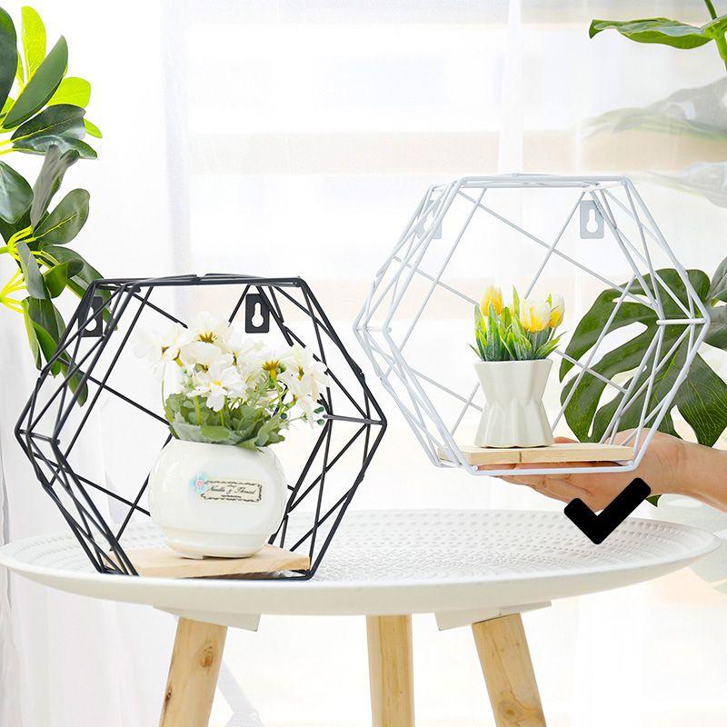 Hexagonal decorative shelf - white II