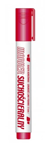 Dry erase marker cut end red